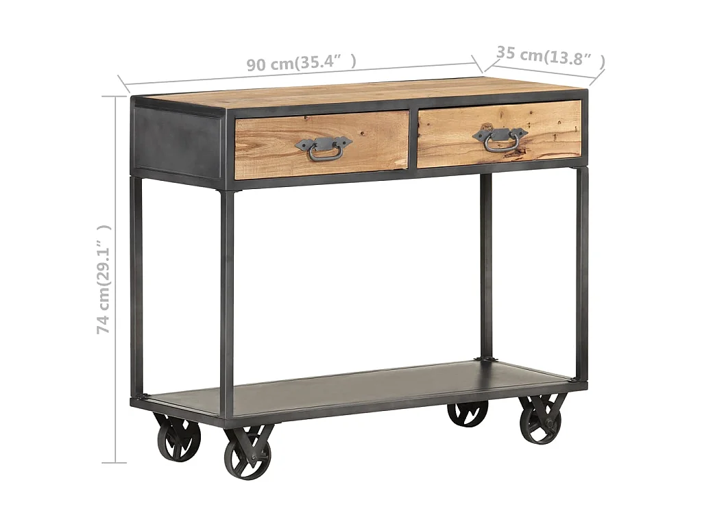 Table console 90x35x74 cm Bois de récupération massif