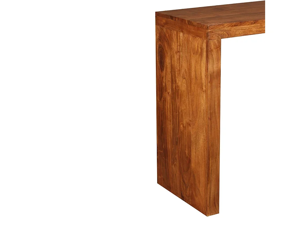 Table console Bois massif avec finition miel 110x40x76 cm