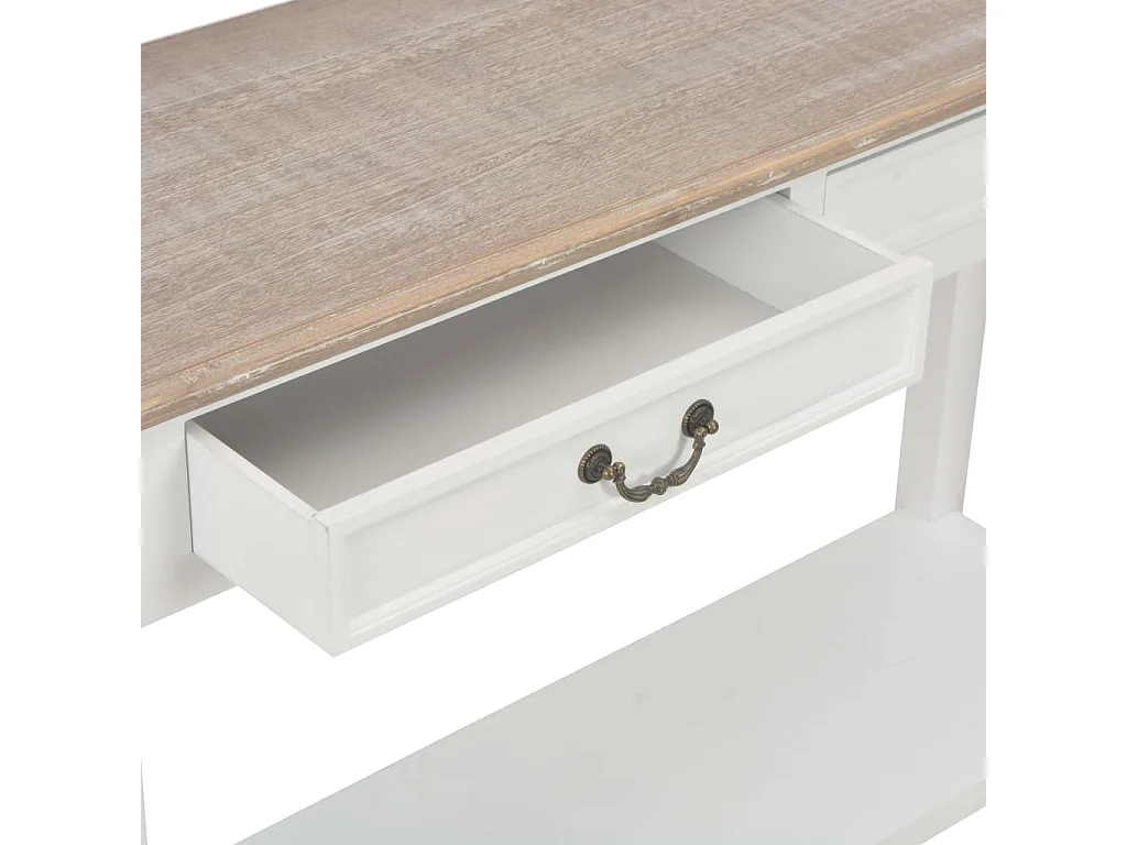 Tavolo Consolle Bianco 110x35x80 cm in Legno