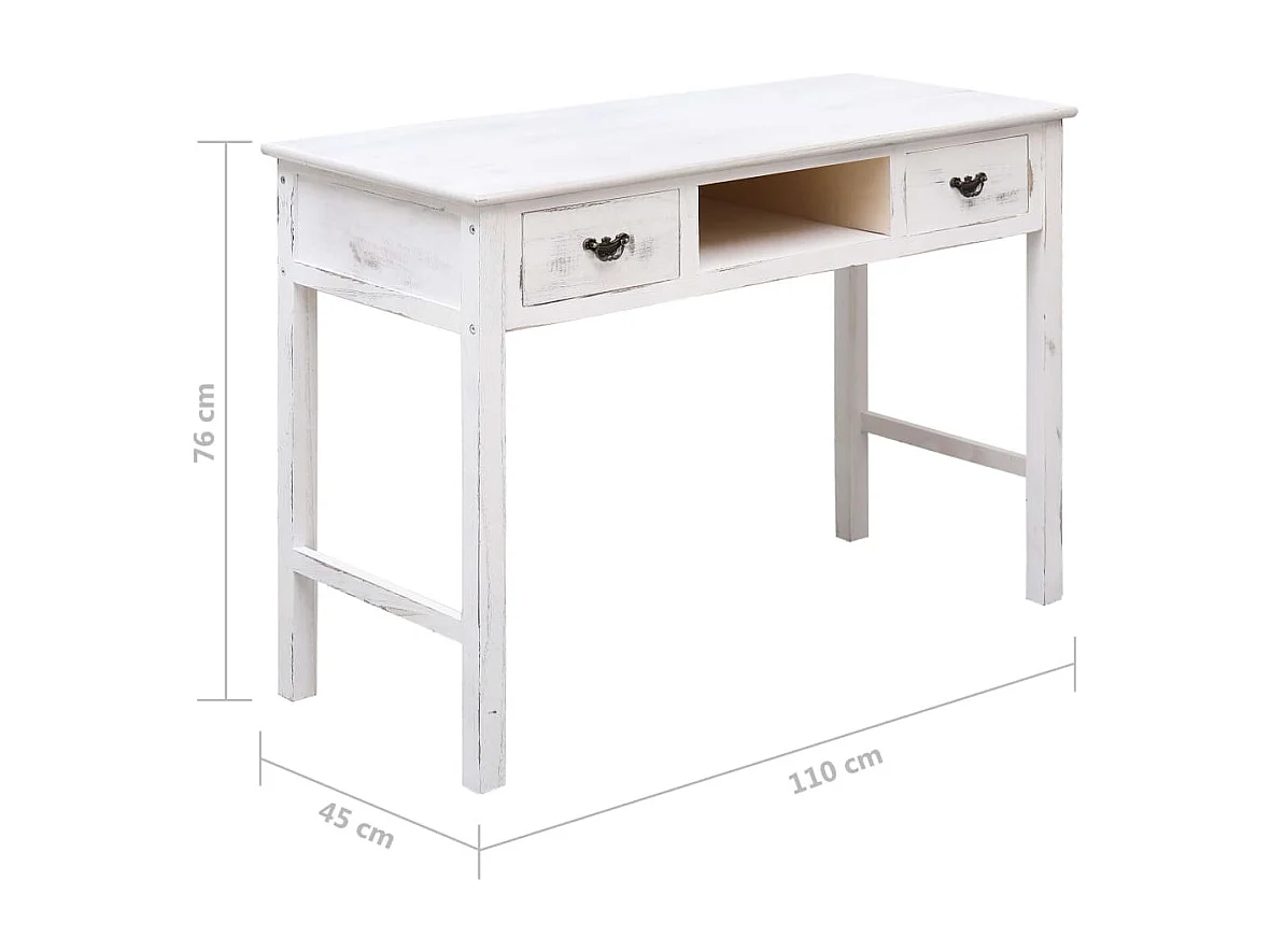 Mesa consola 110x45x76 cm madeira branco antigo