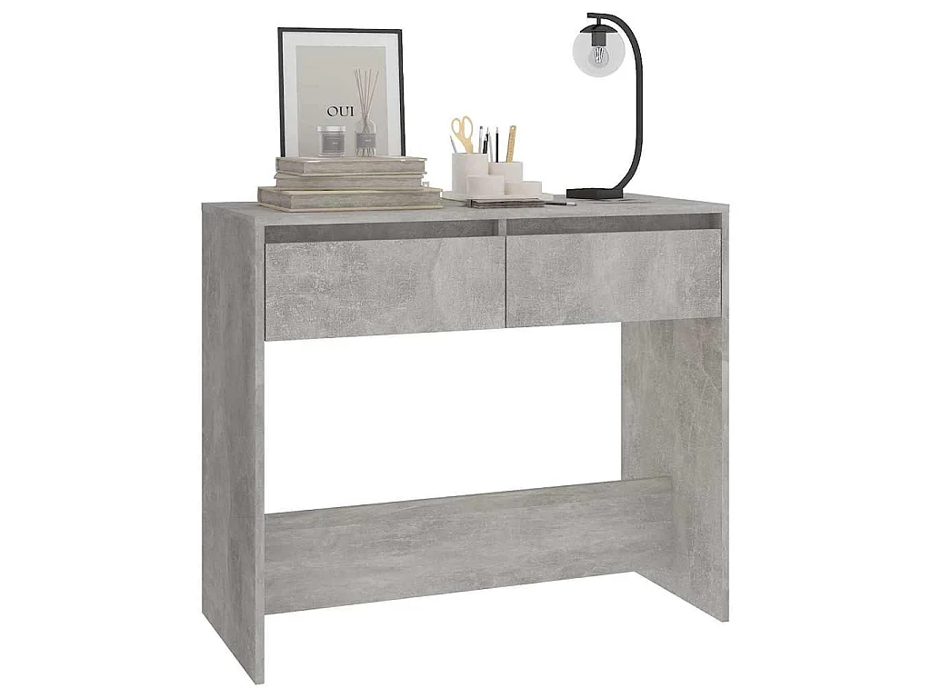 Table console gris béton 89x41x76,5 cm bois d'ingénierie