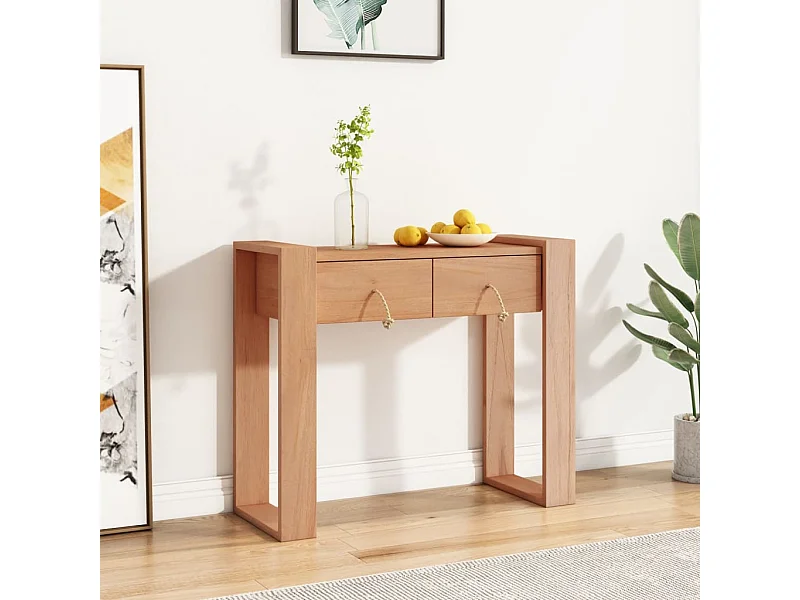 Wandtafel 90x35x75 cm massief teakhout