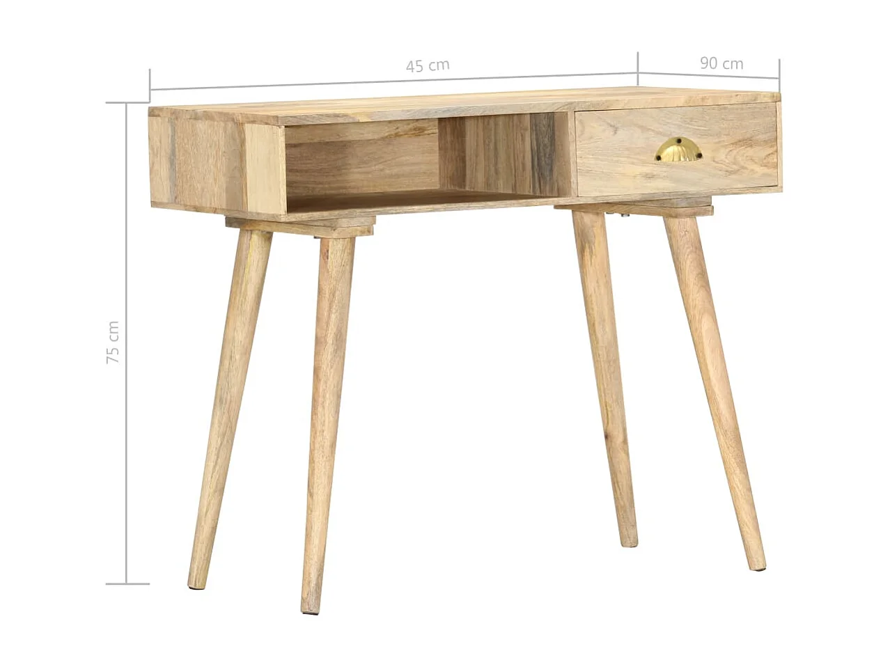 Table console 90x45x75 cm bois de manguier massif