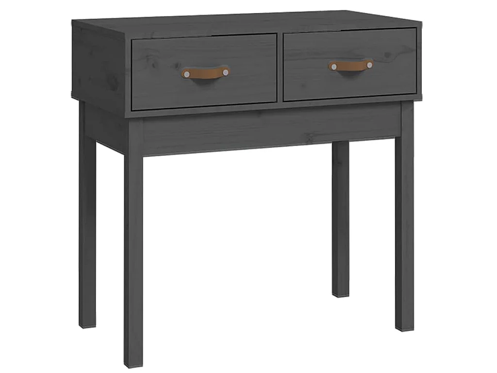 Table console Gris 76,5x40x75 cm Bois massif de pin