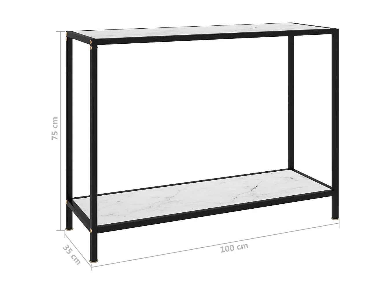 Table console Blanc 100x35x75 cm Verre trempé
