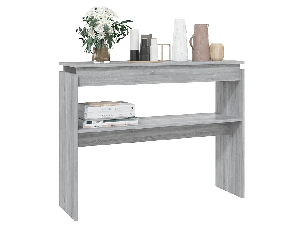 Wandtafel 102x30x80 cm bewerkt hout grijs sonoma eikenkleurig