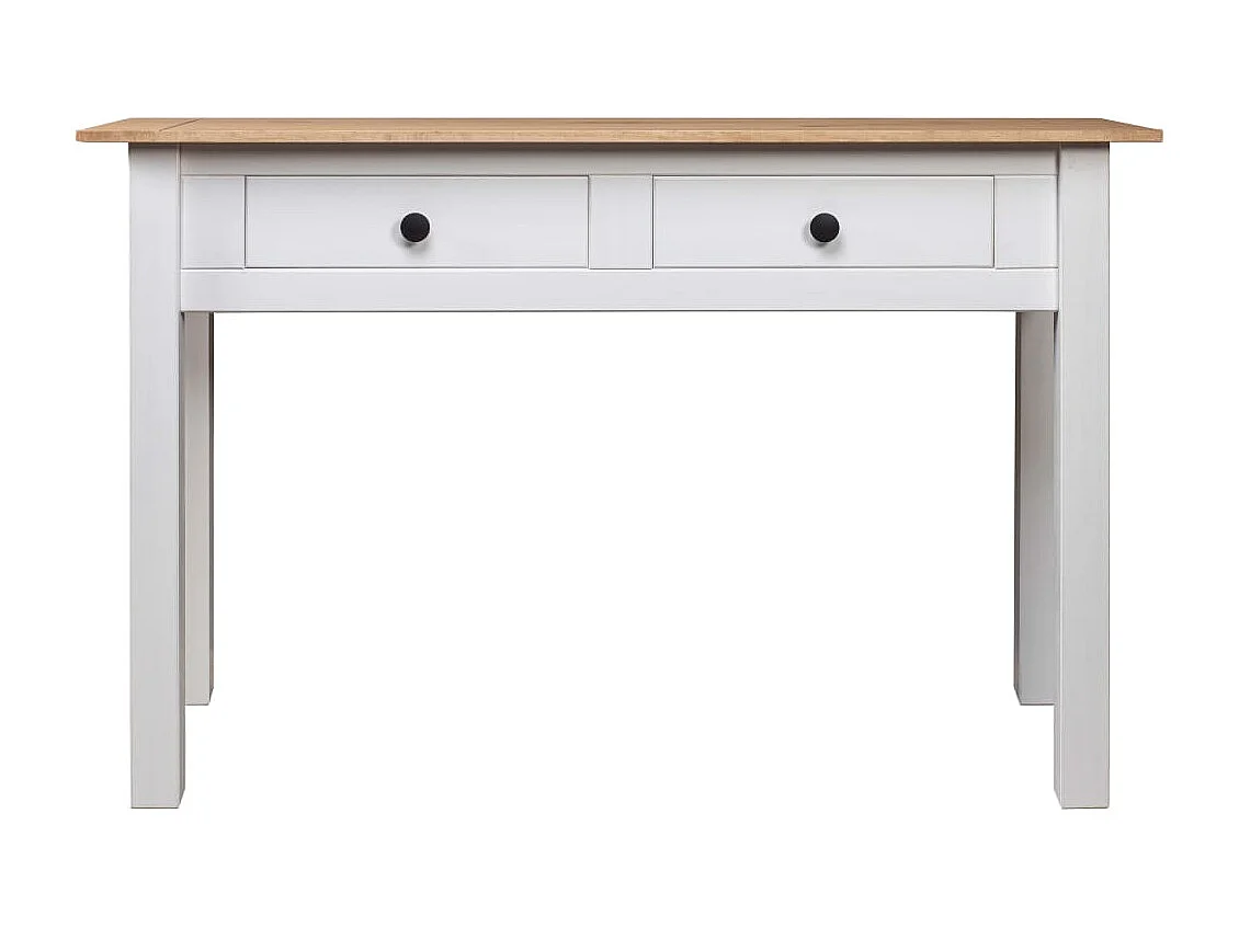 Mesa consola madera maciza pino Panamá blanco 110x40x72cm
