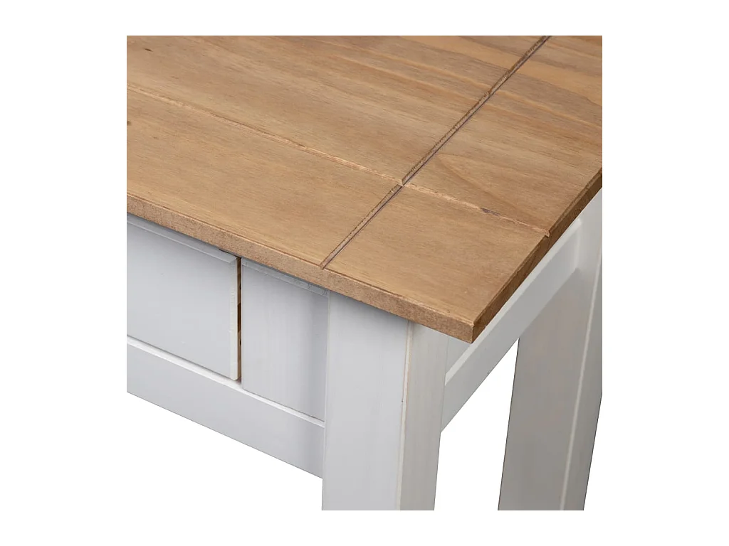 Mesa consola madera maciza pino Panamá blanco 110x40x72cm