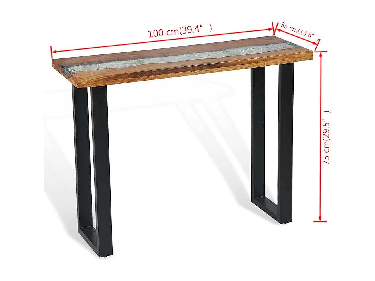 Konsolentisch Teak 100 x 35 x 75 cm