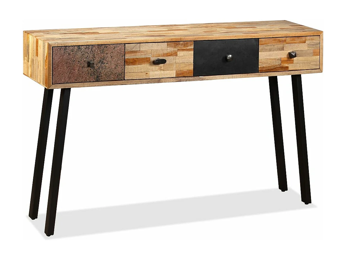 Table console Teck massif de récupération 120 x 30 x 76 cm