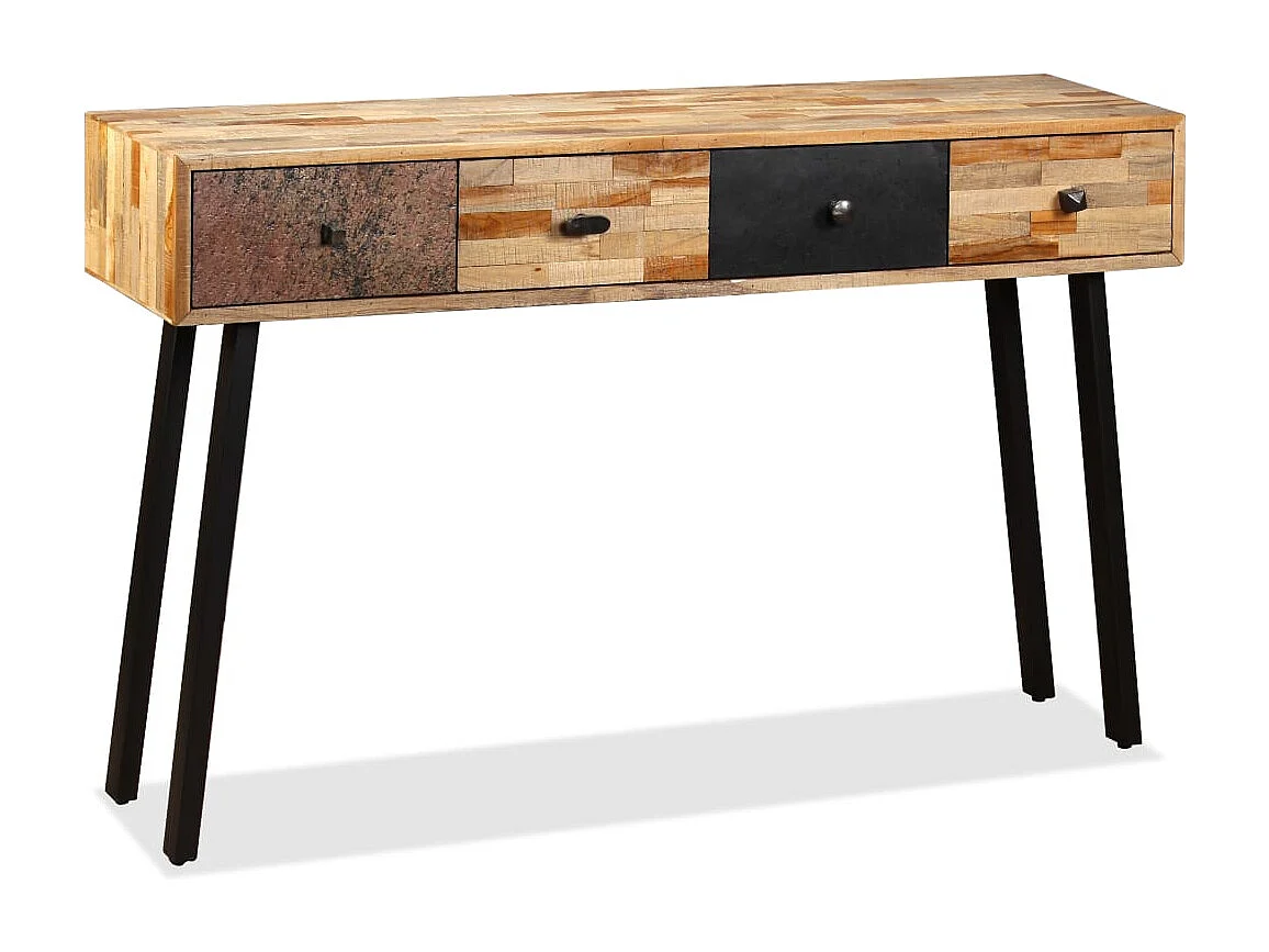 Table console Teck massif de récupération 120 x 30 x 76 cm