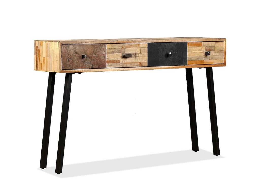 Mesa consola de teca maciza reciclada 120x30x76 cm