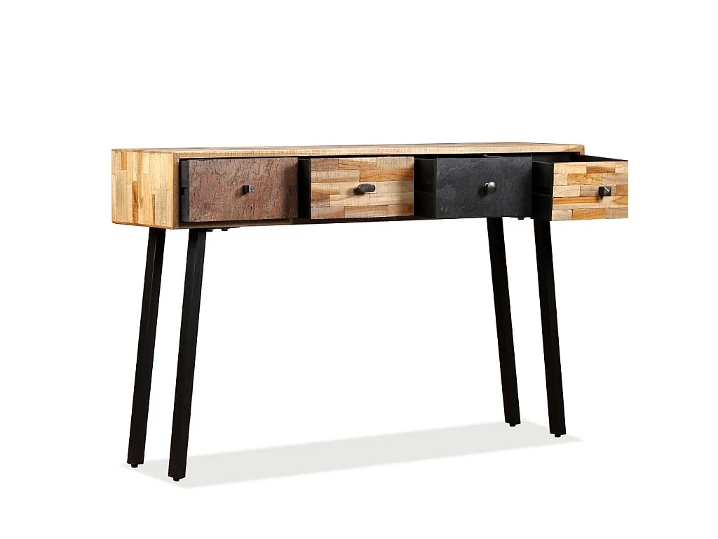 Mesa consola de teca maciza reciclada 120x30x76 cm