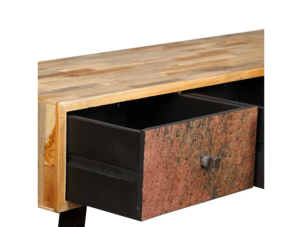 Mesa consola de teca maciza reciclada 120x30x76 cm