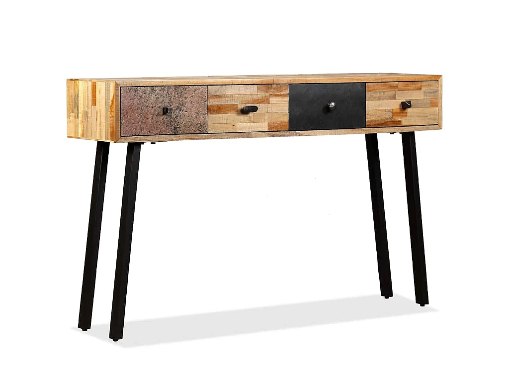 Table console Teck massif de récupération 120 x 30 x 76 cm
