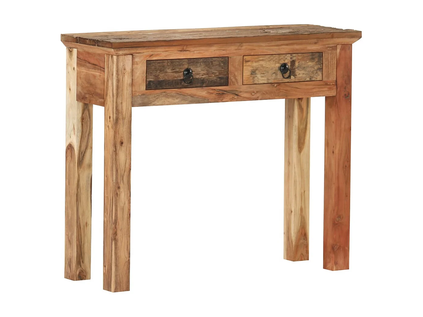 Tavolo Consolle 90,5x30x75cm in Legno di Acacia e di Recupero
