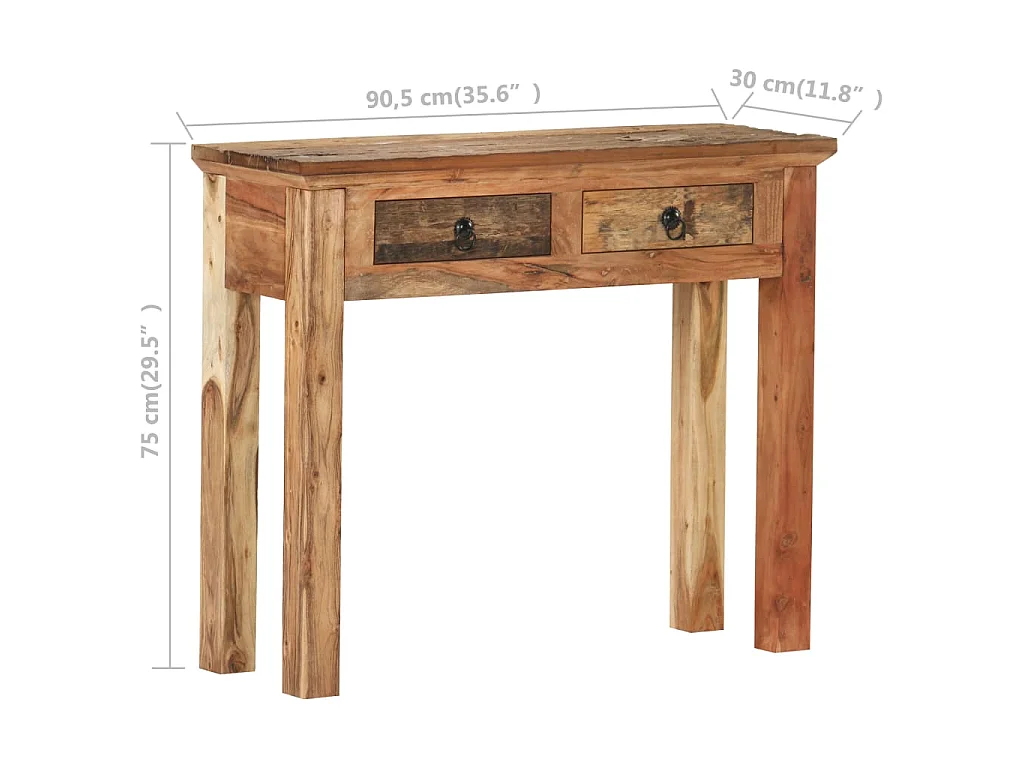 Table console 90,5x30x75 cm Bois d'acacia et de récupération