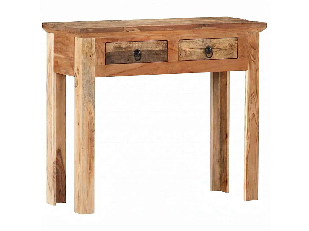 Tavolo Consolle 90,5x30x75cm in Legno di Acacia e di Recupero