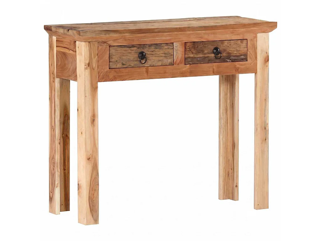 Tavolo Consolle 90,5x30x75cm in Legno di Acacia e di Recupero