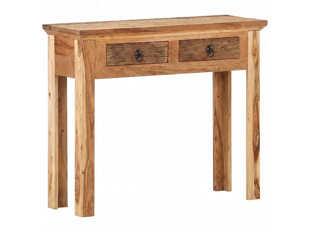 Tavolo Consolle 90,5x30x75cm in Legno di Acacia e di Recupero