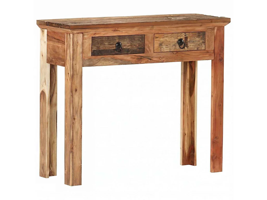 Tavolo Consolle 90,5x30x75cm in Legno di Acacia e di Recupero