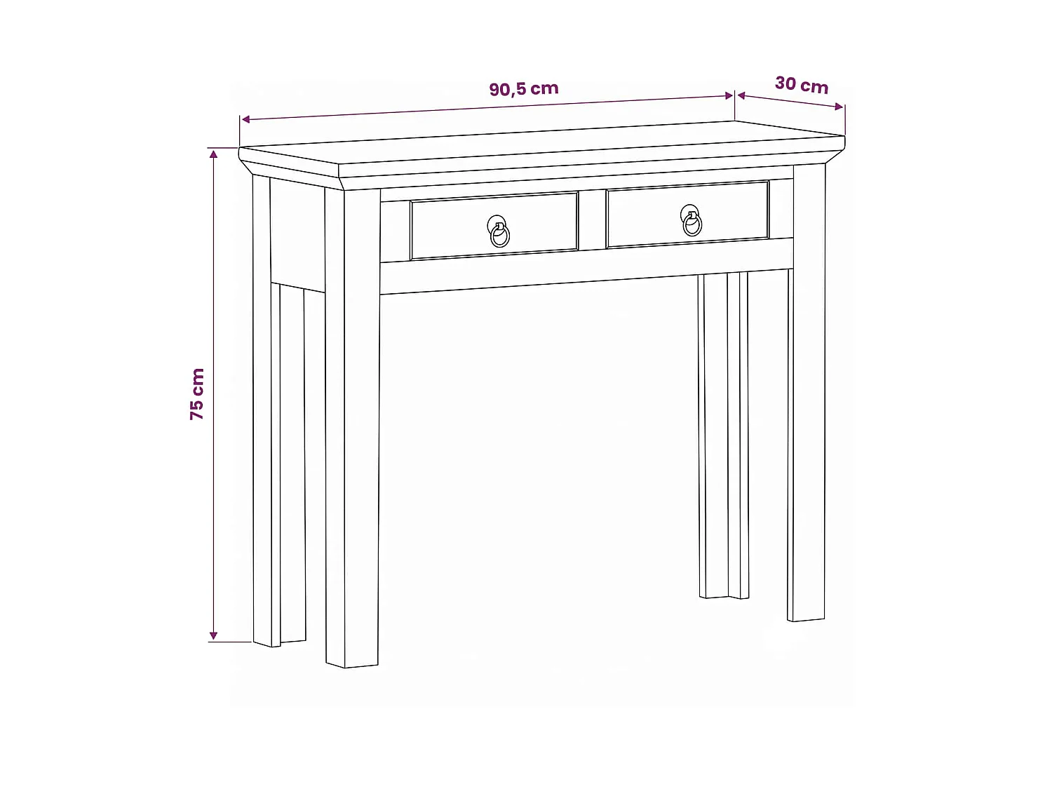 Table console 90,5x30x75 cm Bois d'acacia et de récupération