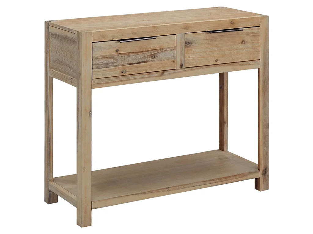 Mesa consola de madera maciza de acacia 82x33x73 cm