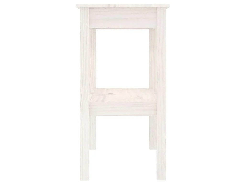 Mesa consola de madera maciza de pino blanco 80x40x75 cm