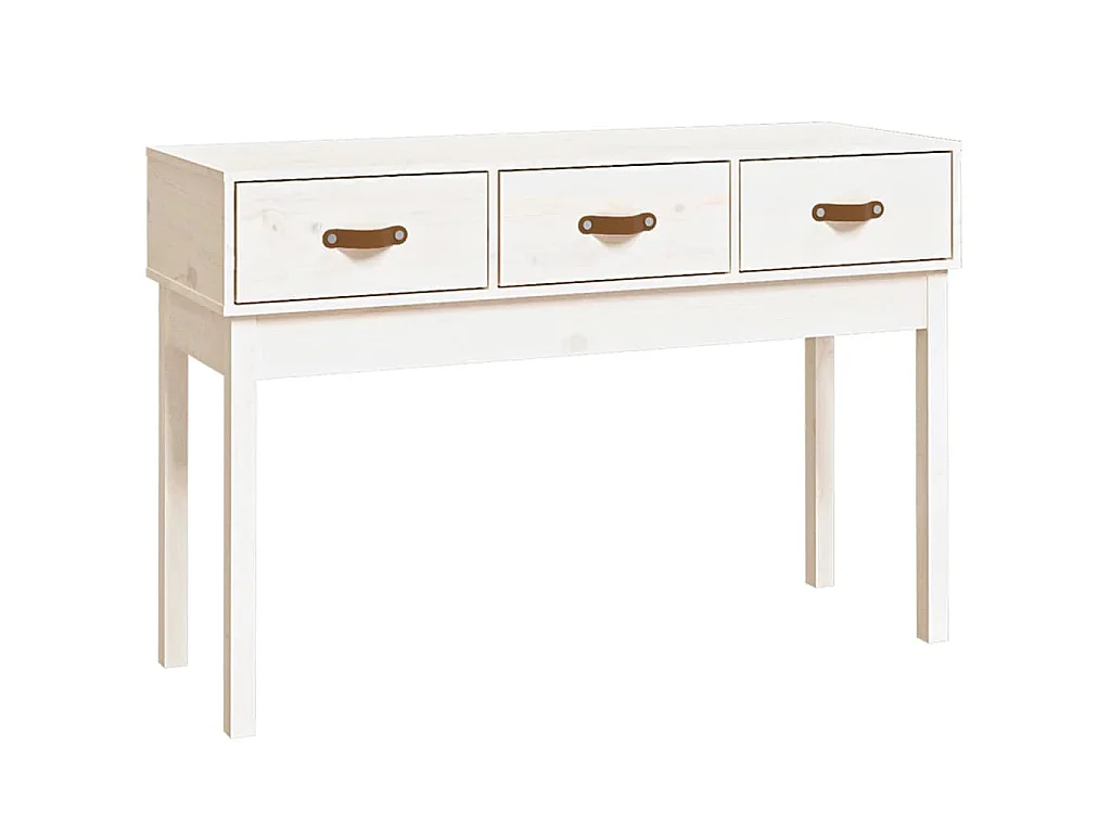 Konsolentisch Weiß 114x40x75 cm Massivholz Kiefer