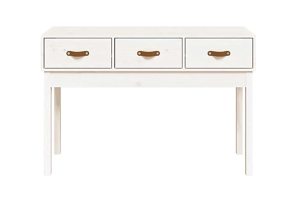 Table console Blanc 114x40x75 cm Bois massif de pin