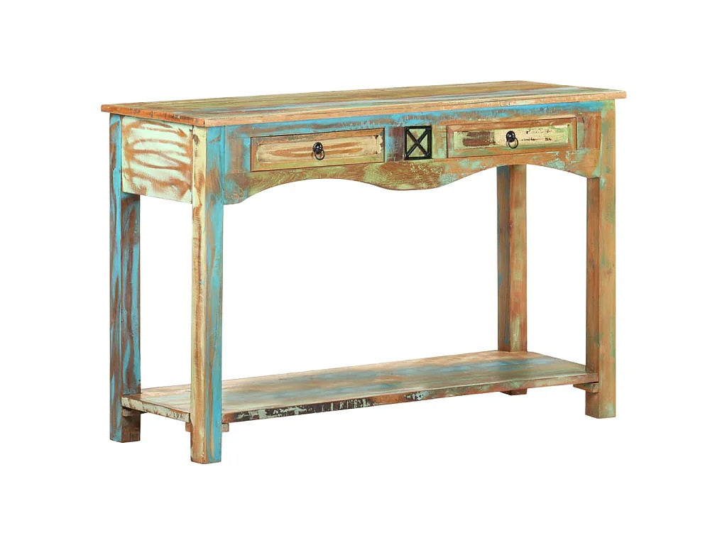 Tavolo Consolle 120x40x75 cm in Legno Massello di Recupero