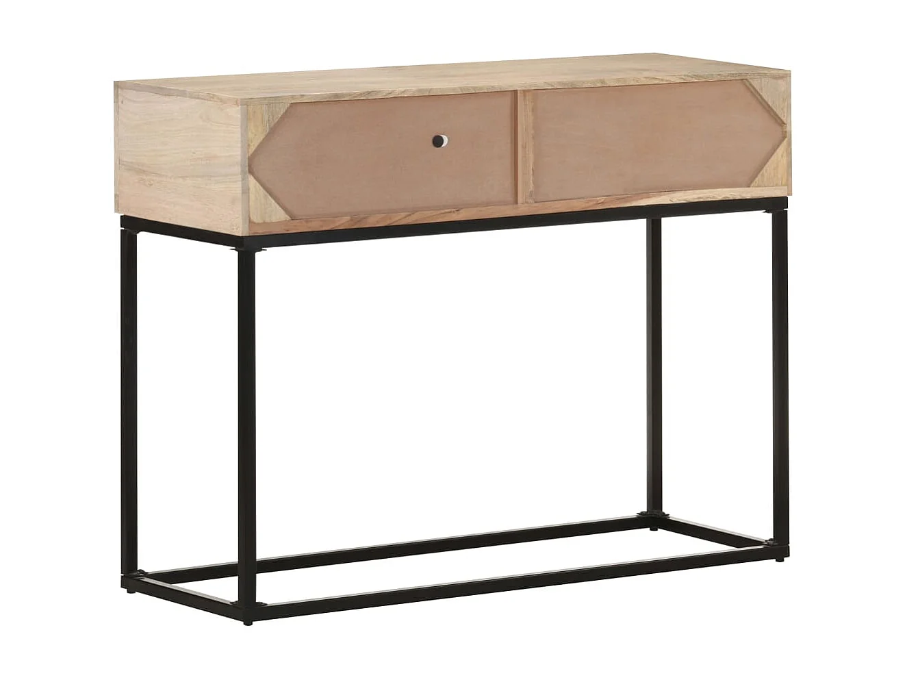Tavolo Consolle 100x35x76 cm Massello di Mango e Canna Naturale