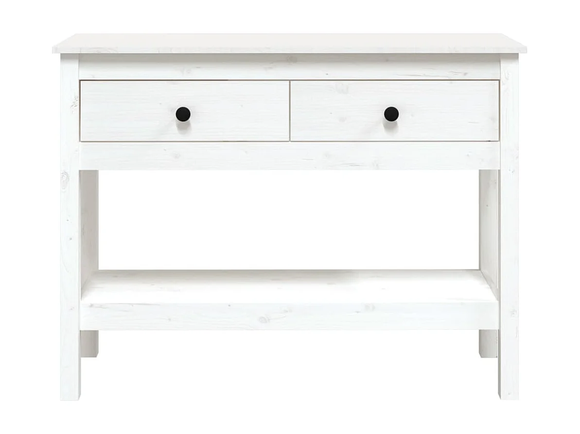 Mesa consola 100x35x75 cm pinho maciço branco