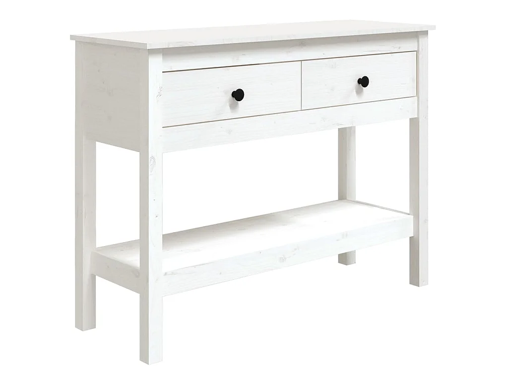 Table console Blanc 100x35x75 cm Bois massif de pin