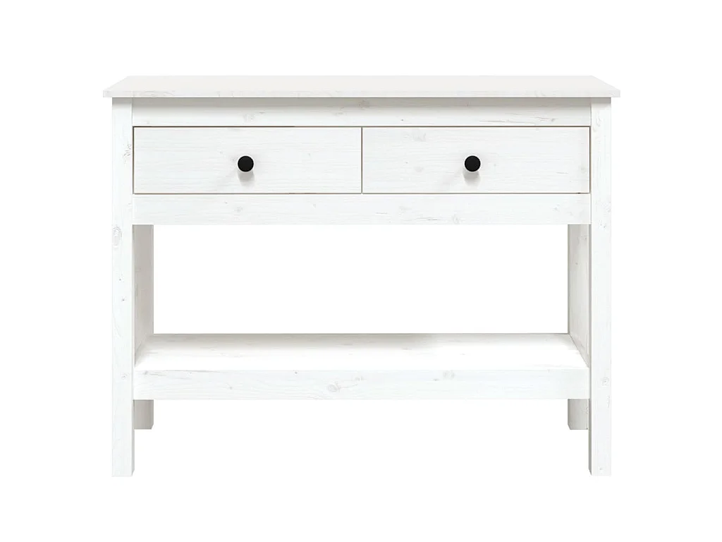 Table console Blanc 100x35x75 cm Bois massif de pin