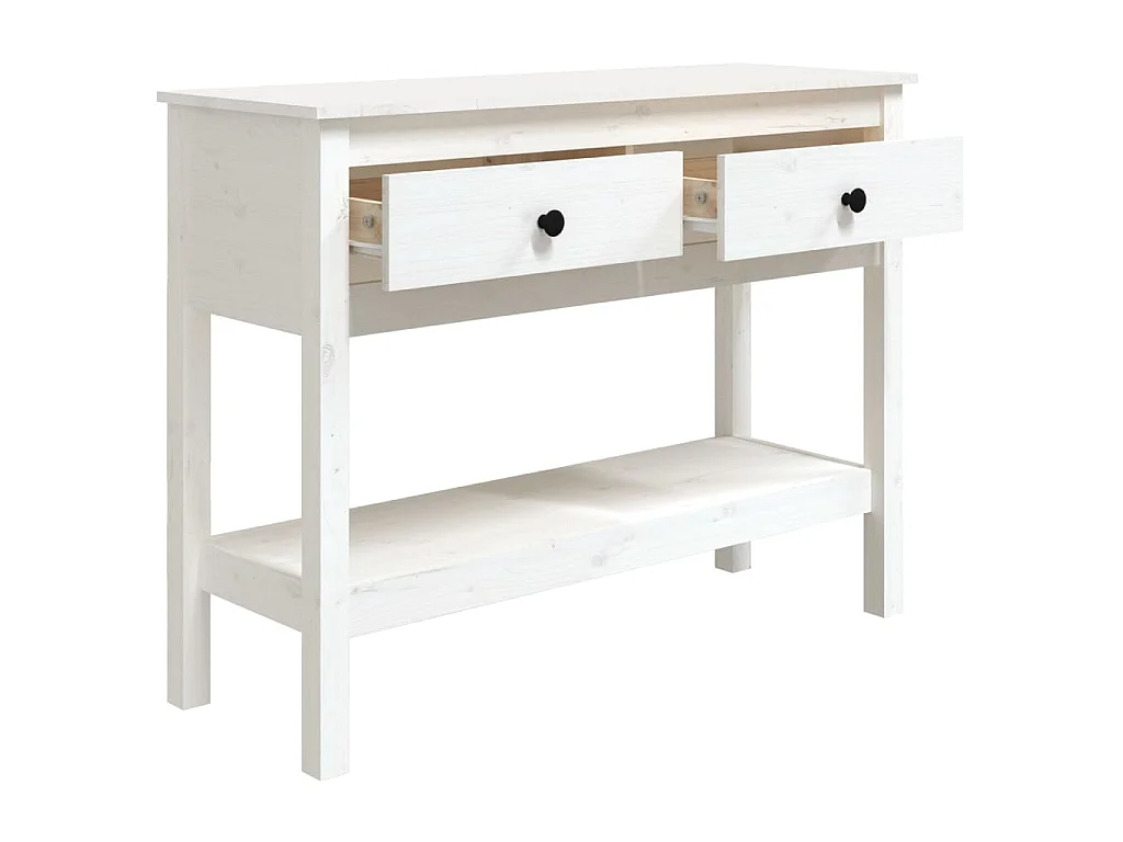 Table console Blanc 100x35x75 cm Bois massif de pin