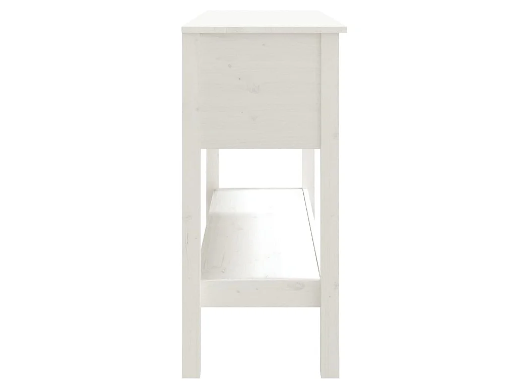 Table console Blanc 100x35x75 cm Bois massif de pin