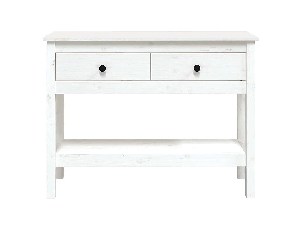 Table console Blanc 100x35x75 cm Bois massif de pin