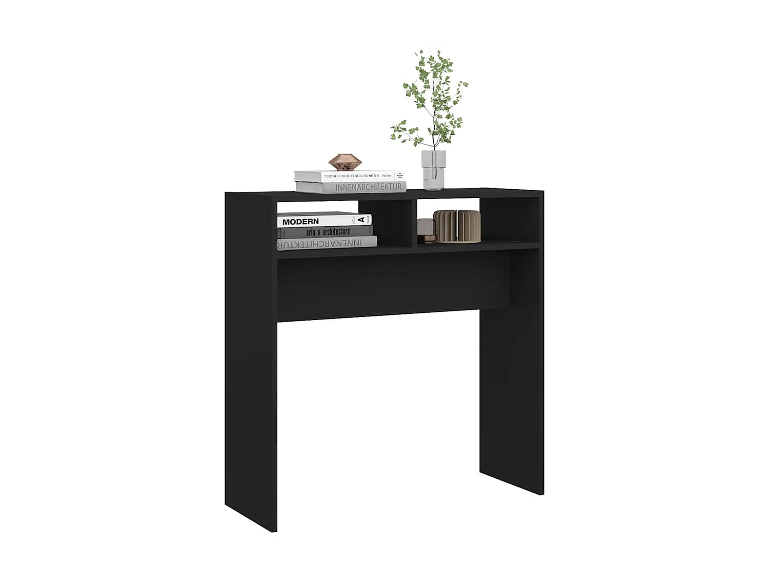 Table console noir 78x30x80 cm bois d'ingénierie