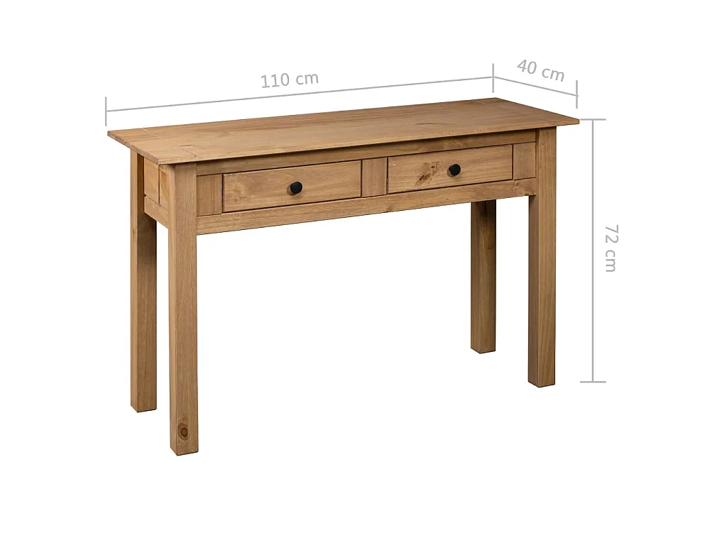 Table console 110x40x72 cm Pin solide Gamme Panama