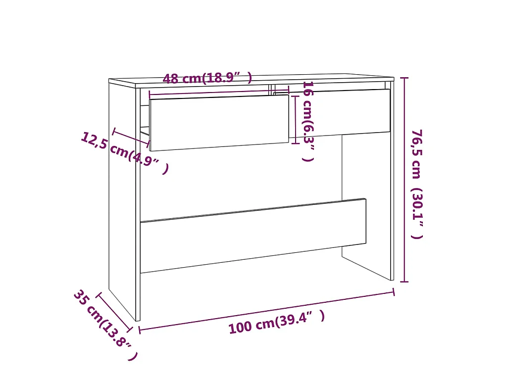 Konsolentisch Räuchereiche 100x35x76,5 cm Holzwerkstoff