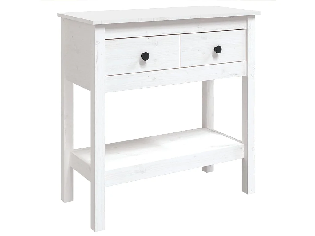Table console Blanc 75x35x75 cm Bois massif de pin