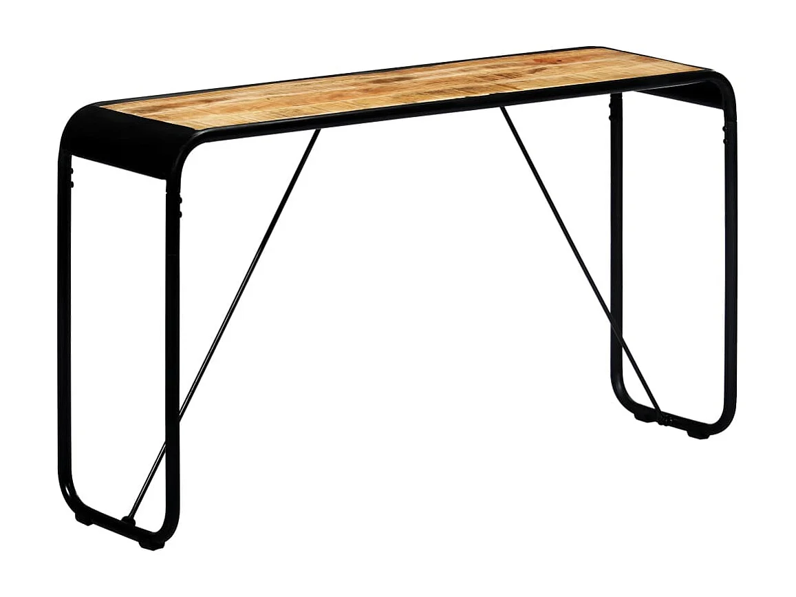 Tavolo Consolle 140x35x76 cm in Legno Massello di Mango Grezzo