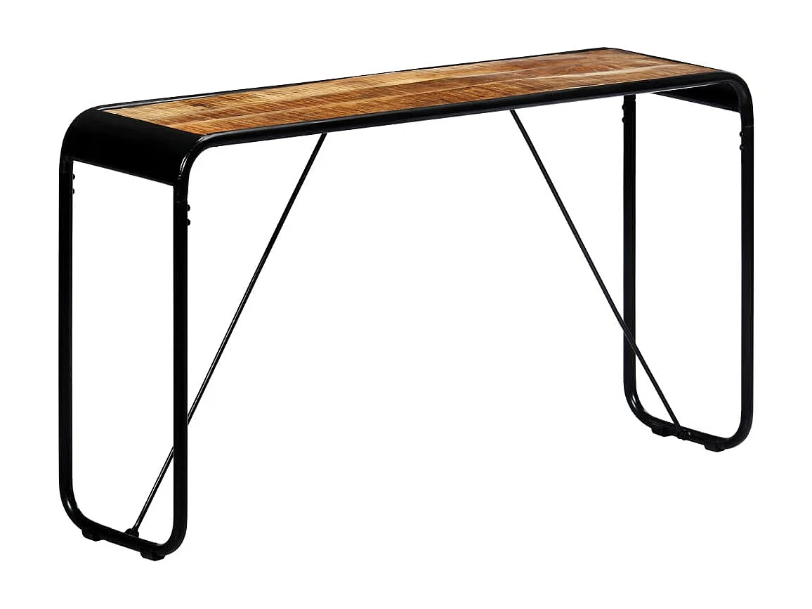 Tavolo Consolle 140x35x76 cm in Legno Massello di Mango Grezzo