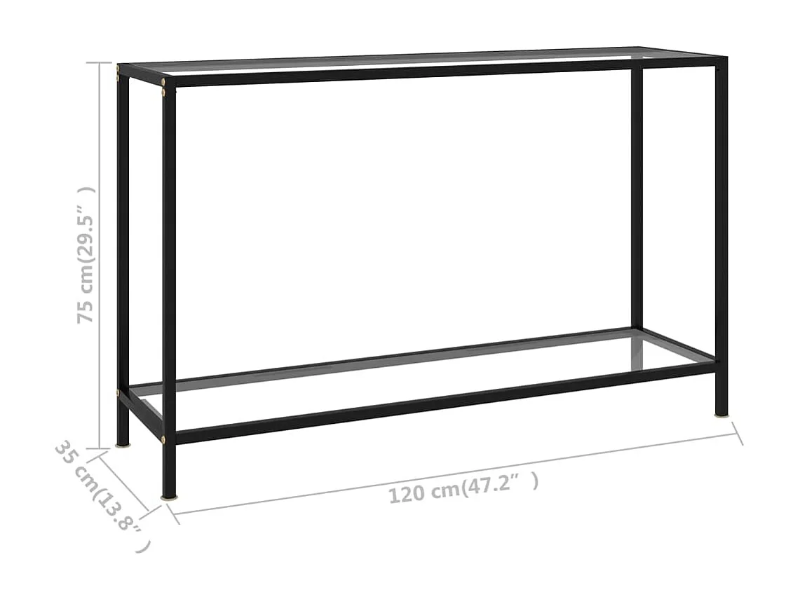 Table console Transparent 120x35x75 cm Verre trempé