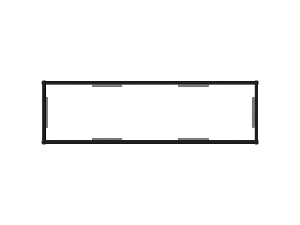 Wandtafel 120x35x75 cm gehard glas transparant