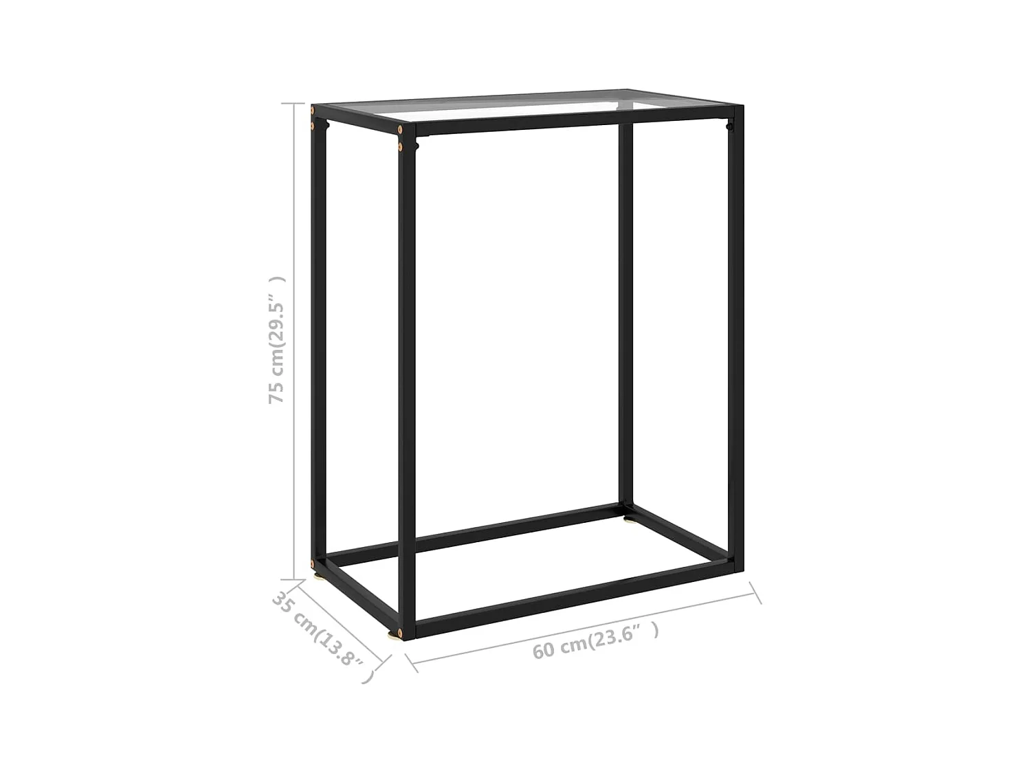 Table console Transparent 60x35x75 cm Verre trempé
