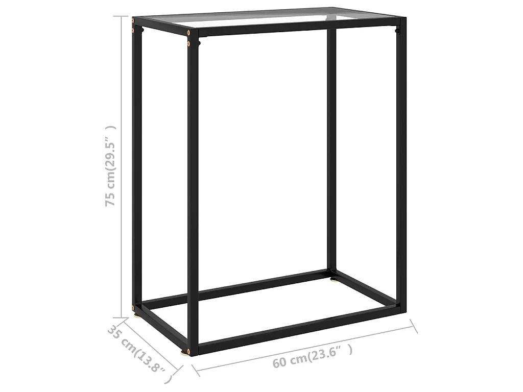 Wandtafel 60x35x75 cm gehard glas transparant
