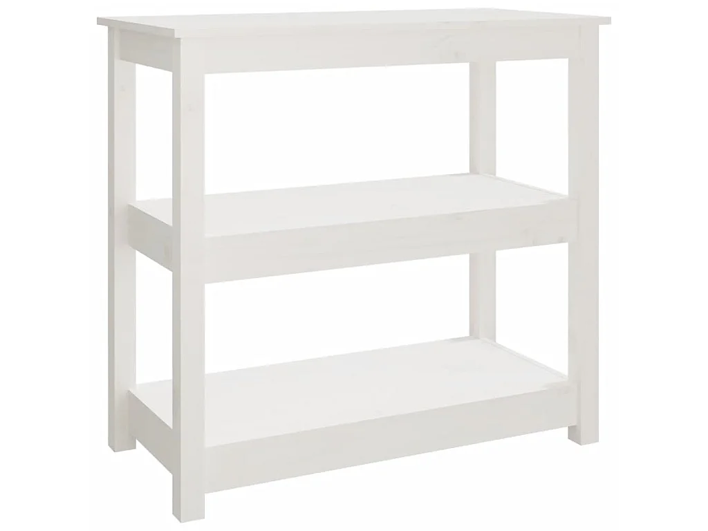 Wandtafel 80x40x74 cm massief grenenhout wit