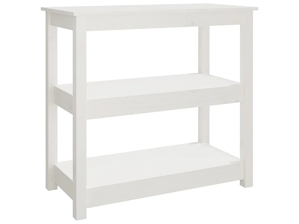 Table console Blanc 80x40x74 cm Bois massif de pin